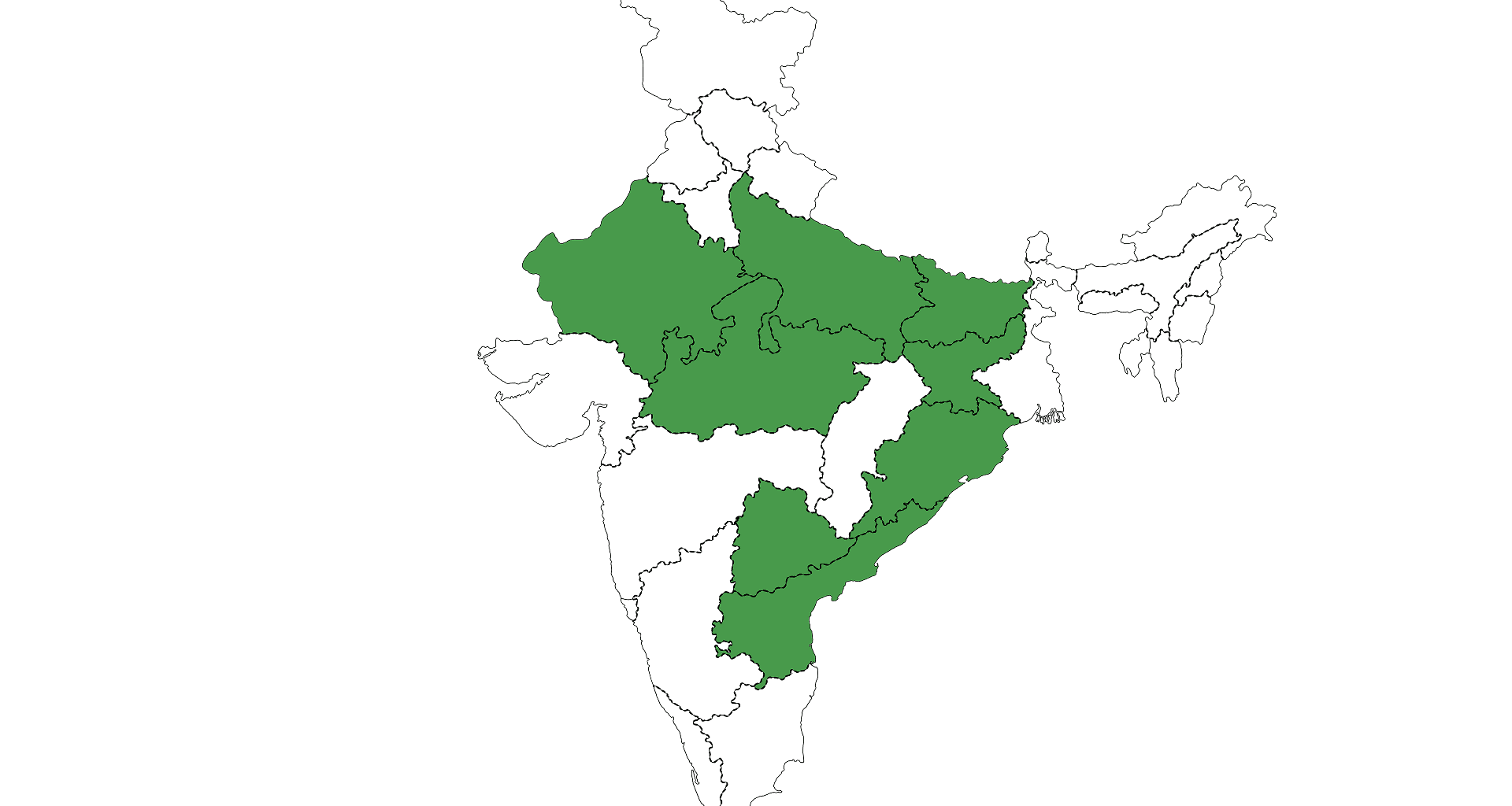 Map showing Kheyti's footprints in India